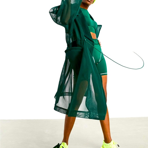 Adidas Ivy Park Mesh Green Jacket Trench Beyoncé XS oversized